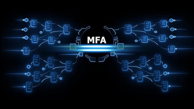 Multi- Factor Authentication Concept M F A Security Technology Network Connection multi-factor authentication