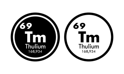 Thulium icon set. vector template illustration  for web design
