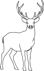 Obraz premium Minimalist Stag Deer Line Art Icon