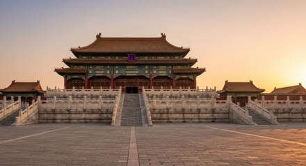 Imperial Palace facade at dawn