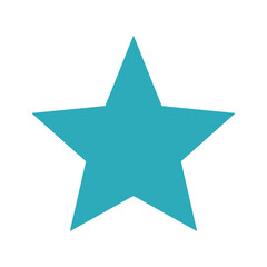 Obraz premium Turquoise star icon on white background with copy space