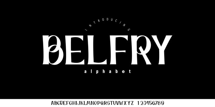 Belfry Font. Elegant decorative serif display typeface with fantasy and classic touches, ideal for branding, posters, book covers, and headlines