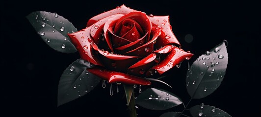 realistic photo of a glossy rose,generative AI