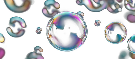 Soap Bubbles Overlay Effect on a Clear Background
