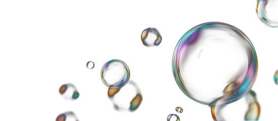 Soap Bubbles Effect on Transparent Background