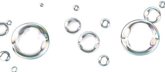 Soap Bubbles Overlay Effect on Transparent Background