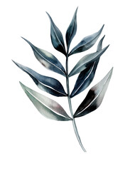 Watercolor Tropical Leaves Clipart on Transparent Background