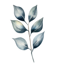 Watercolor Tropical Leaves Clipart on Transparent Background