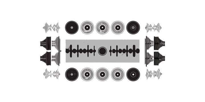 Detailed illustration of a vintage reel to reel audio tape recorder components