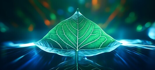 realistic photo of a glossy green leaf ,generative AI