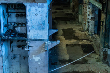 Rusty decorative metal railing detail