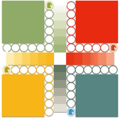 A detail top view of the board game of Ludo. Ludo chess, board game, seahorse race chess © Khang