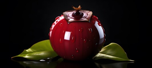 realistic photo of a glossy mangosteen ,generative AI