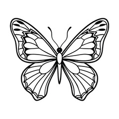 Fototapeta premium Delicate butterfly minimalist nature line art illustration