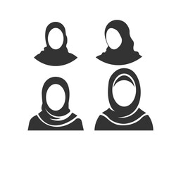 Diverse Muslim Women in Hijabs Silhouettes