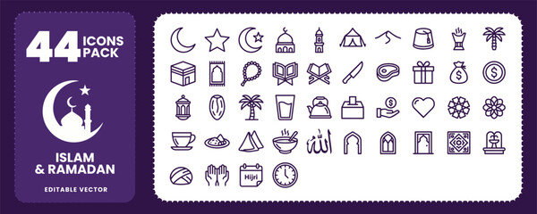 Ramadan and Cultural Festival Icons for Celebration Design