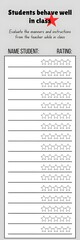 list star class good attitude in class board 'Students behave well in class'