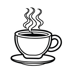 Steaming coffee cup icon cafe beverage illustration