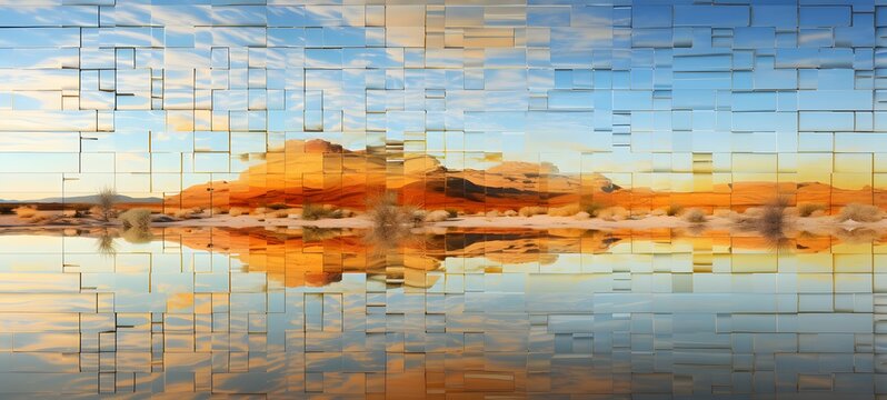 realistic photo of a glossy desert ,generative AI