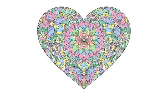 Colorful heart shaped mand Page countless flowers.