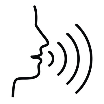 Outline speech icon for voice communication, chat, and dialogue.
