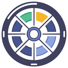 Obraz premium Colorful Wheel Diagram with Segmented Design, Abstract Concept for Business and Data