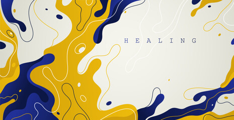 Abstract vector background with curvy fluid shapes, lava lamp curves art wallpaper, smooth lines amorphous watery style, flowing molten shapes.