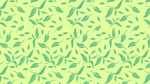 Organic green leaf pattern animation background for nature and eco branding.