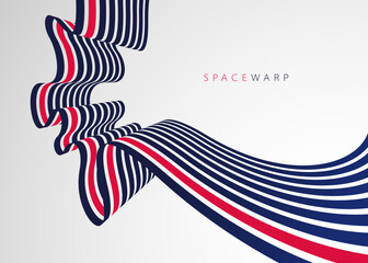 Bent stripes in 3D perspective vector abstract background, curve lines wallpaper abstraction, road speed highway design, minimal graphic design.