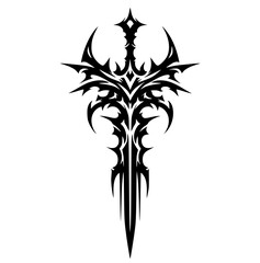 Demon sword silhouette vector design