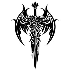 Demon sword silhouette vector design