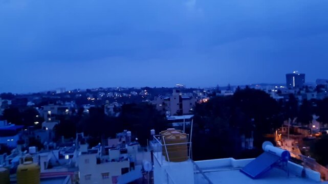 Pan shot of the tata promont residential tower situated on a hilltop in the banashankari ,Bangalore