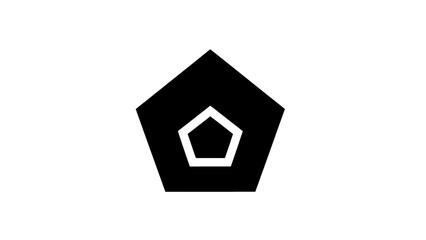 Obraz premium Black pentagon with white inner pentagon