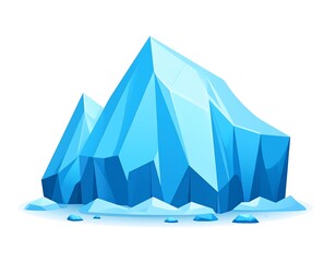 Cartoon iceberg illustration with varying blue hues and sharp angular edges on a white background