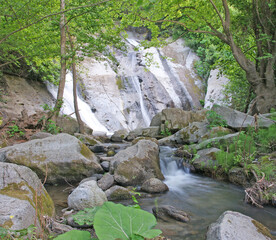 A view from Ormanli Village Waterfall in Erdek Town, Balikesir, Turkey.