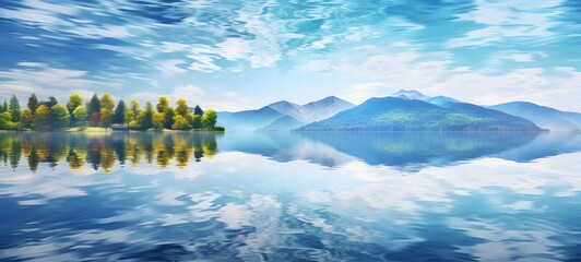 realistic photo of a glossy lake,generative AI