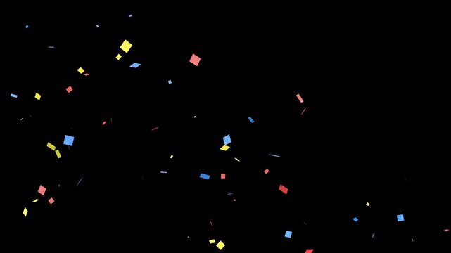 축하의 의미로 멋지게 날리는 색종이 조각들