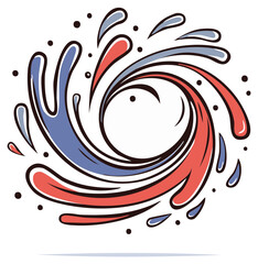 Fototapeta premium Abstract Swirling Red Blue Water Splash Motion Effect Dynamic Energy Fluid Elements