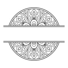 Frame in eastern tradition. Stylized with henna tattoos decorative pattern for decorating covers for book, notebook, casket, magazine, postcard and folder. Flower border in mehndi style.