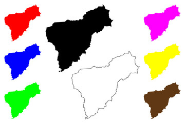 Fototapeta premium Pandi city (Central Luzon Region, Republic of the Philippines, ROP) map vector illustration, scribble sketch Pandi map