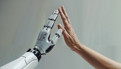Human-Robot High-Five in Futuristic 3D Realism