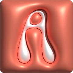 3D Colorful Glossy Alphabet Letter A Icon