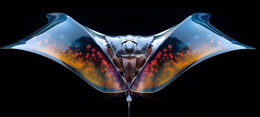 realistic photo of a glossy manta birostris,generative AI