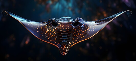 realistic photo of a glossy manta birostris,generative AI