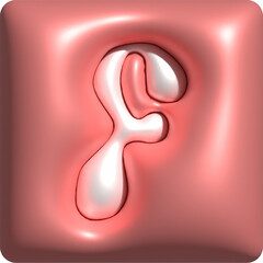 3D Colorful Glossy Alphabet Letter F Icon