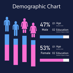 Demographic Chart Illustrating Male and Female Population Percentages
