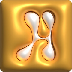 3D Colorful Glossy Alphabet Letter H Icon