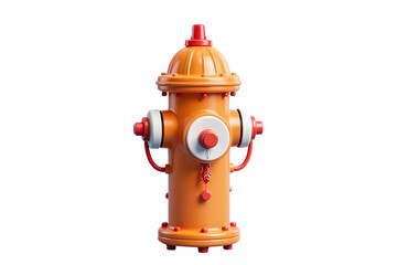 Yellow Fire Hydrant with Red and White Details