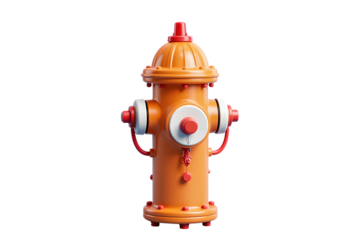 Yellow Fire Hydrant with Red and White Details