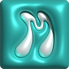 3D Colorful Glossy Alphabet Letter M Icon